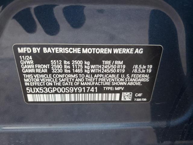 5UX53GP00S9Y91741 BMW 2025