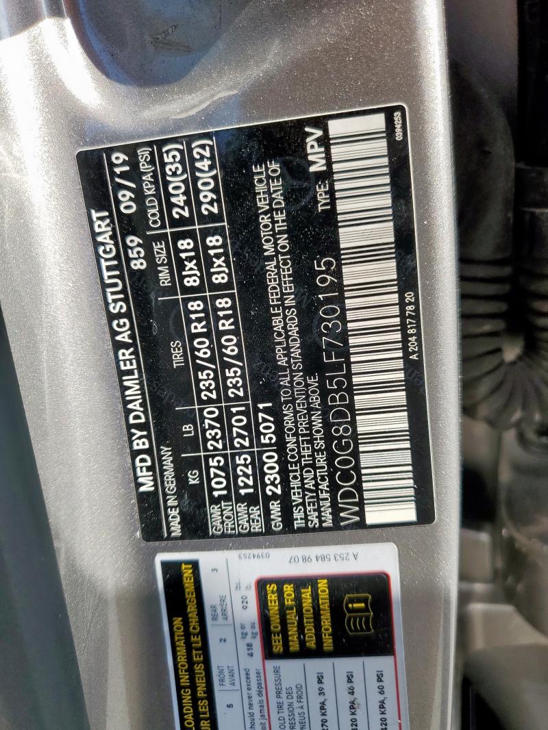 WDC0G8DB5LF730195 Mercedes-Benz GLC 300