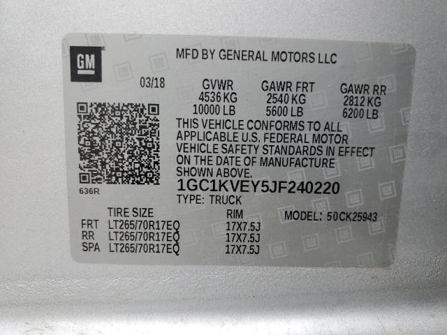 1GC1KVEY5JF240220 Chevrolet l5p - direct injection, duramax, gen 5, var 1