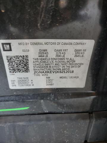 2GNAXKEV1K6212018 Chevrolet lyx - direct injection, vvt, fgt, turbo, alum, gen1