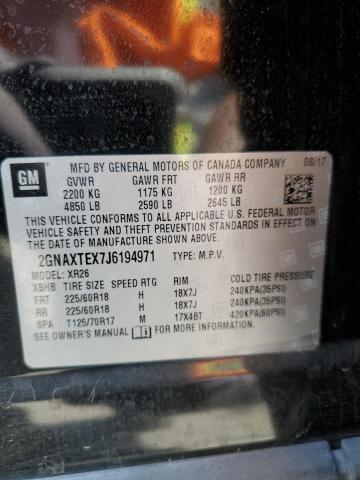 2GNAXTEX7J6194971 Chevrolet ltg - spark ignited direct injection, alum dohc, variable valve timing, dcvcp turbo, e0-e100, alum