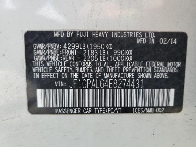 JF1GPAL64E8274431 Subaru 2014