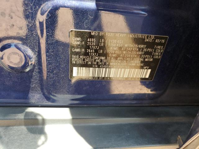 4S4BSAHC4F3302269 Subaru 2.5l u5