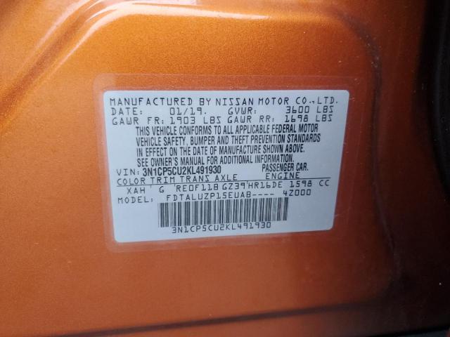 3N1CP5CU2KL491930 Nissan KICKS S