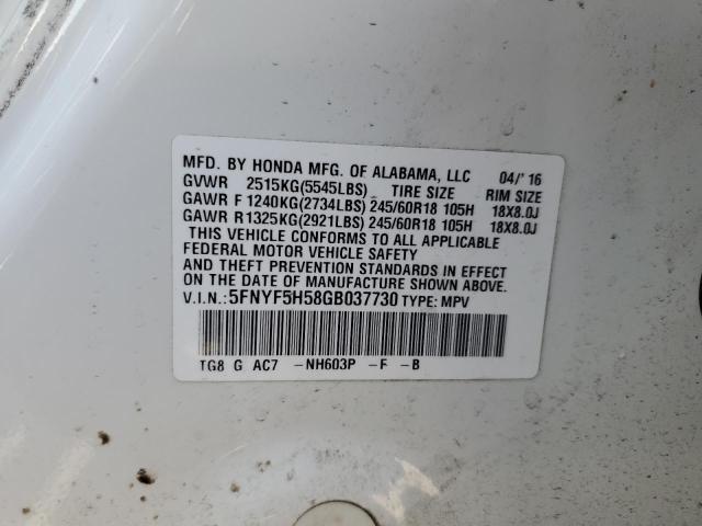 5FNYF5H58GB037730 Honda j35y6