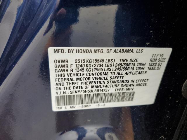 5FNYF5H53LB014737 Honda PILOT EXL