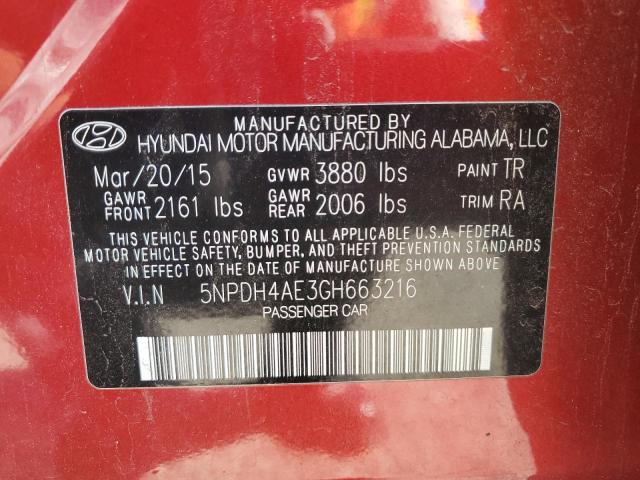 5NPDH4AE3GH663216 Hyundai dohc mpi nu