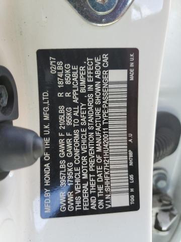 SHHFK7H21HU420011 Honda l15ba
