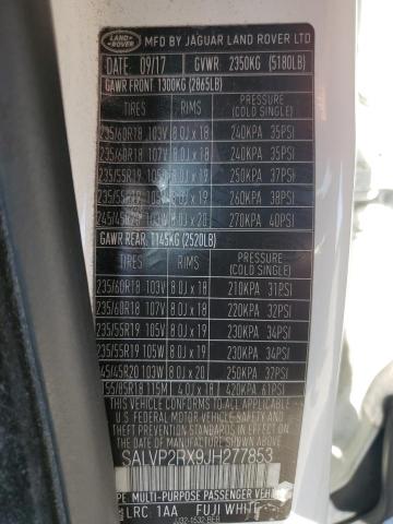 SALVP2RX9JH277853 Land Rover RANGE ROVE