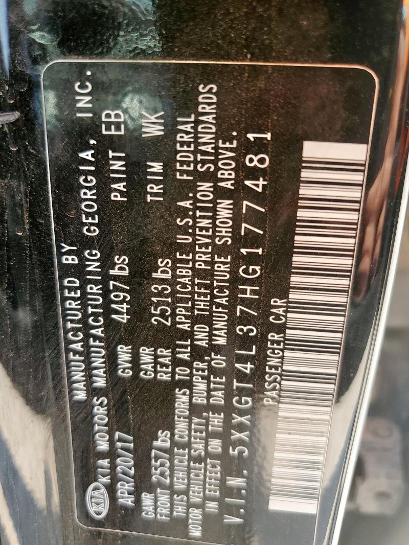 5XXGT4L37HG177481 KIA g 2.4 dohc gdi