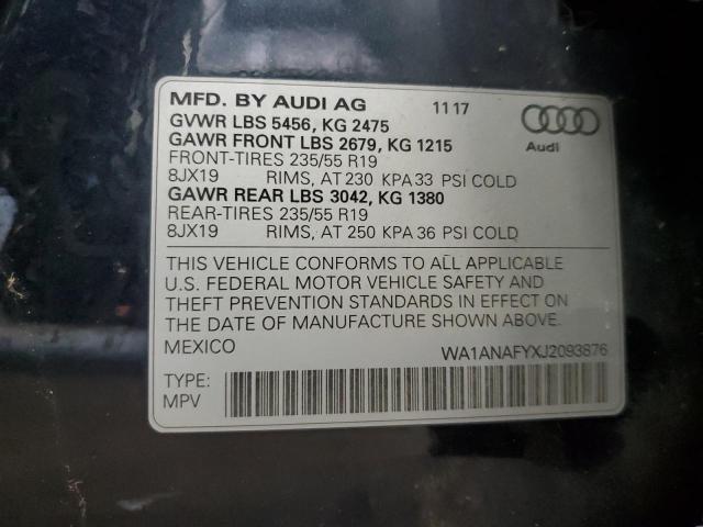WA1ANAFYXJ2093876 Audi Q5 PREMIUM