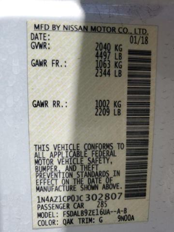 1N4AZ1CP0JC302807 Nissan 2018