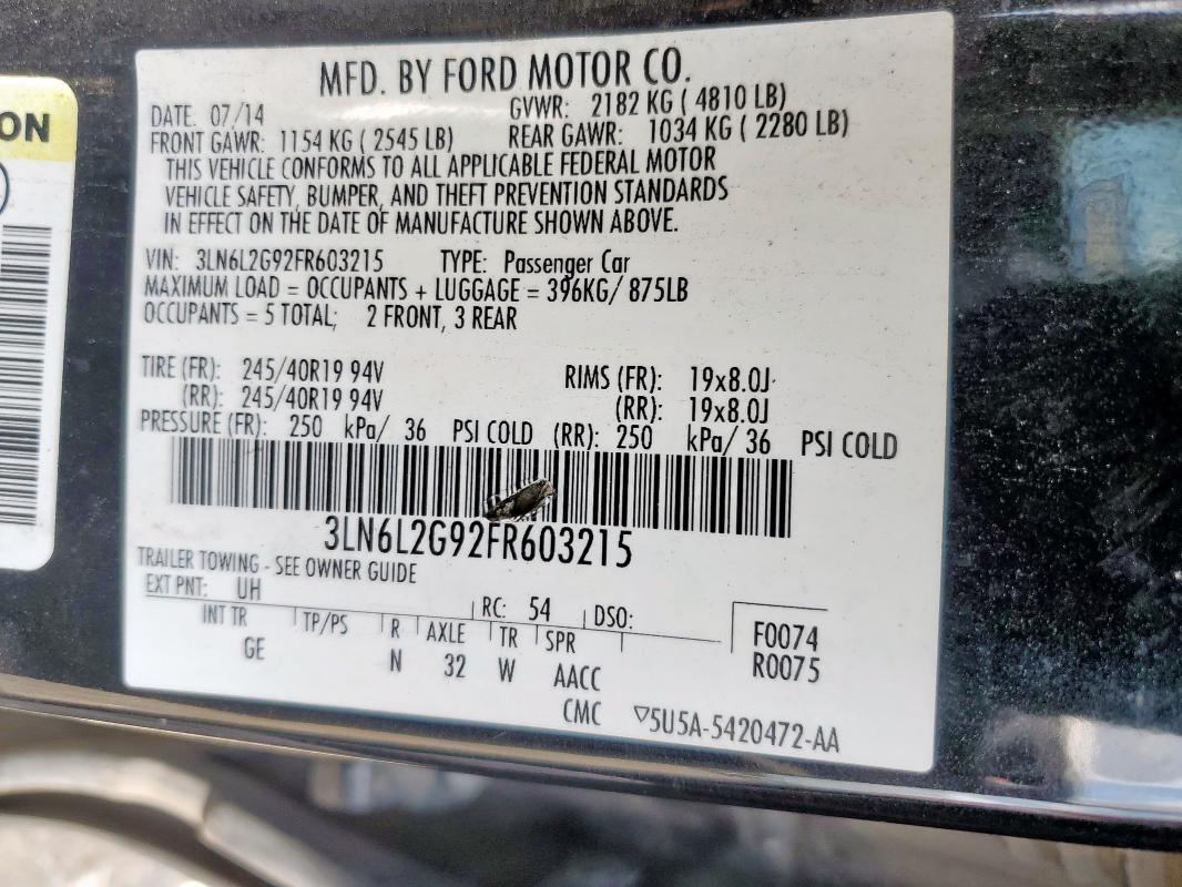 3LN6L2G92FR603215 Lincoln 2015