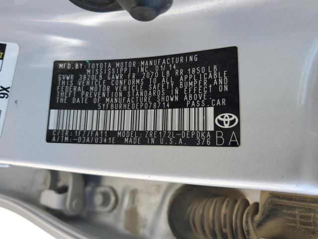 5YFBURHE0EP078714 Toyota COROLLA L