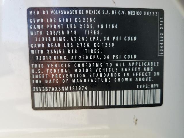 3VV3B7AX3NM131974 Volkswagen 2022