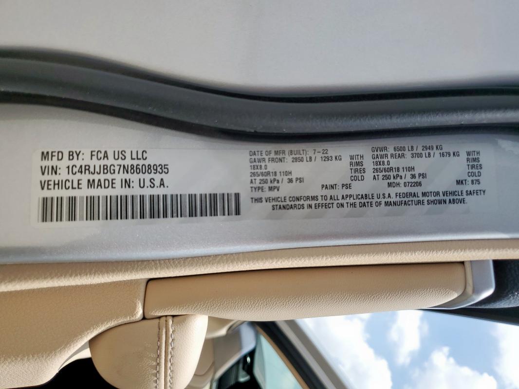 1C4RJJBG7N8608935 Jeep Grand Cher