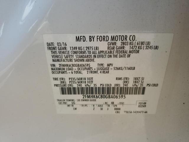 2FMHK6C80GBA06595 Ford FLEX SEL