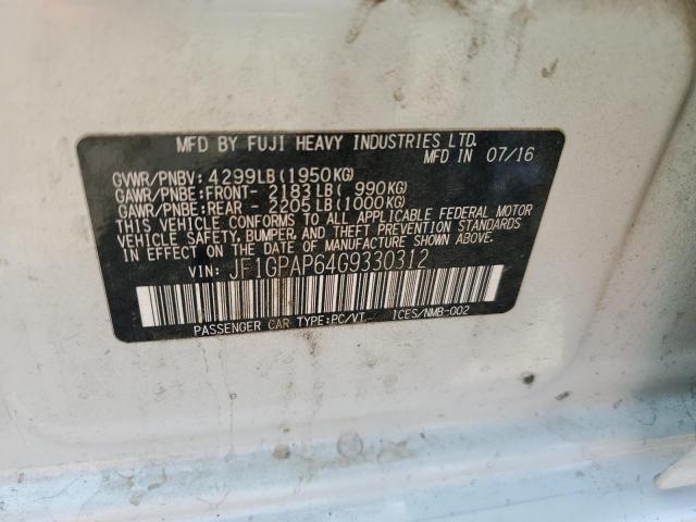 JF1GPAP64G9330312 Subaru 2.0l na
