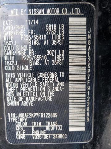 JN8AE2KP7F9122889 Nissan Quest