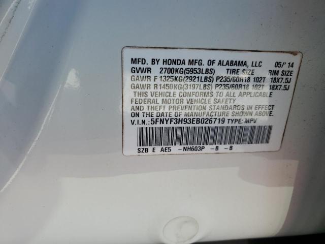 5FNYF3H93EB026719 Honda PILOT TOUR