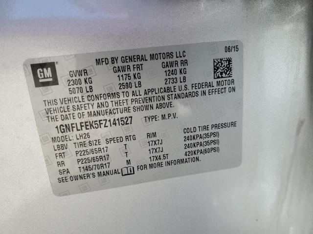1GNFLFEK5FZ141527 Chevrolet lea - flex fuel (gas/alc), aluminum, ho,