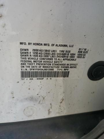 5FNYF6H54JB013986 Honda j35y6