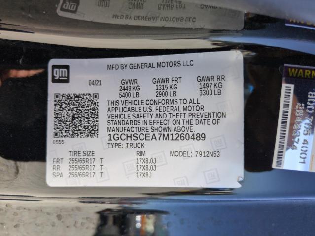 1GCHSCEA7M1260489 Chevrolet lcv - l4, sidi, dcvcp, vvt, e85 max , e0-e100, alum