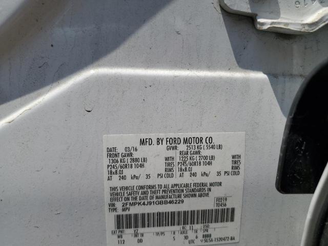 2FMPK4J91GBB46229 Ford EDGE SEL