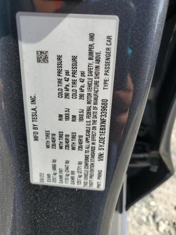 5YJ3E1EBXNF339680 Tesla 2022