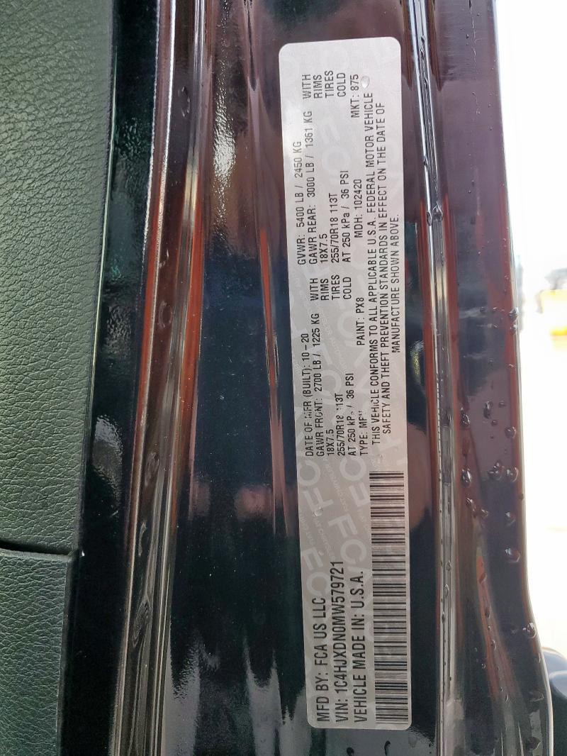 1C4HJXDN0MW579721 Jeep WRANGLER U