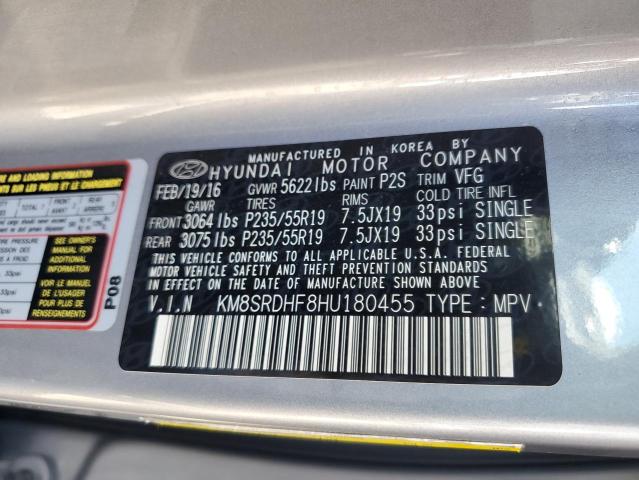KM8SRDHF8HU180455 Hyundai gdi lambda ii