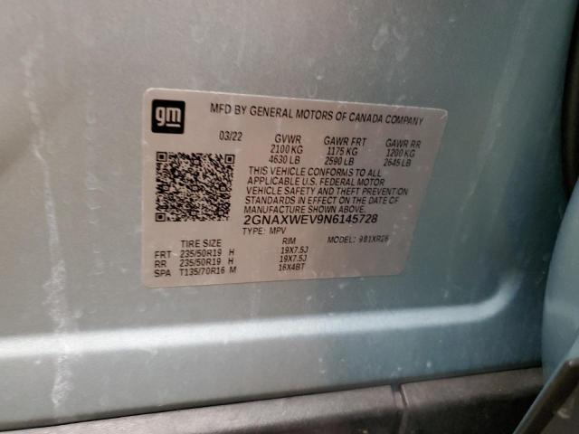 2GNAXWEV9N6145728 Chevrolet EQUINOX RS