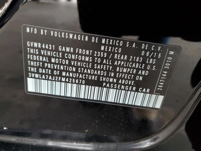 3VWLA7AJ2FM425670 Volkswagen 2015