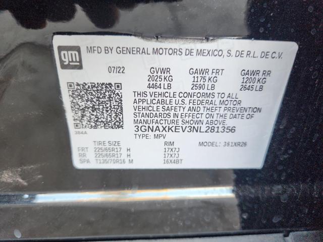 3GNAXKEV3NL281356 Chevrolet lyx