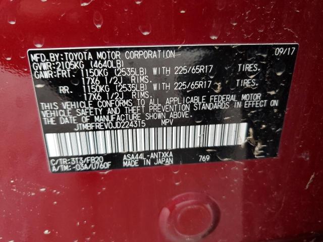 JTMBFREV0JD224315 Toyota 2ar-fe