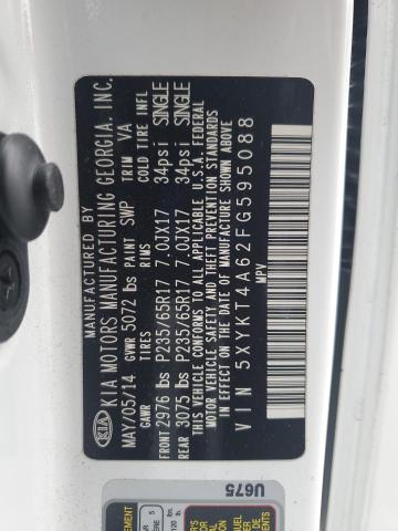 5XYKT4A62FG595088 KIA SORENTO LX
