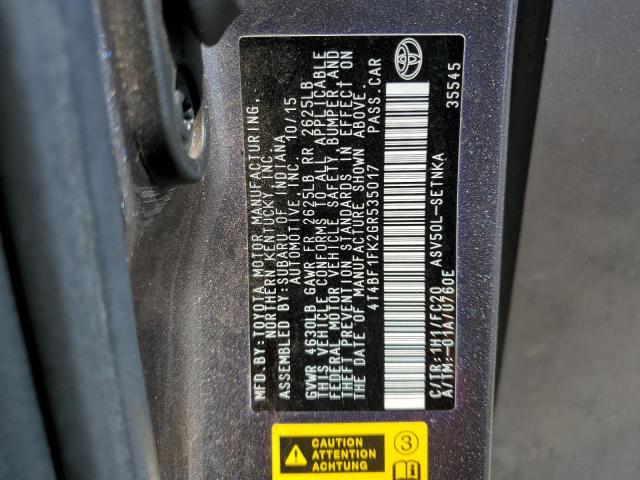 4T4BF1FK2GR535017 Toyota 2ar-fe