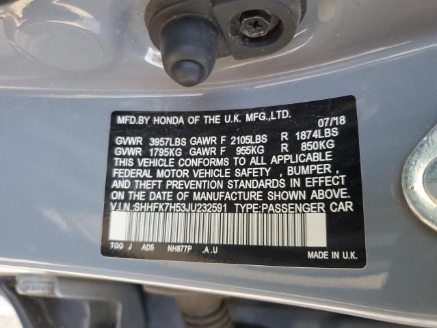 SHHFK7H53JU232591 Honda CIVIC EX