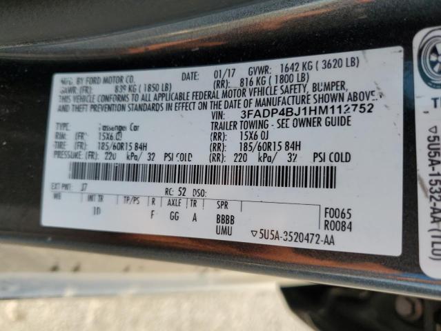 3FADP4BJ1HM112752 Ford 1.6l ti-vct premium fuel
