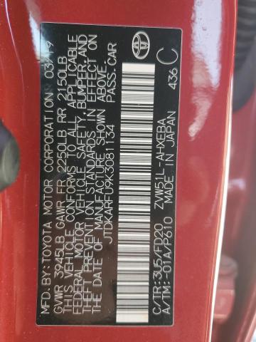 JTDKARFU9K3081134 Toyota 2zr-fxe,1nm+1mm
