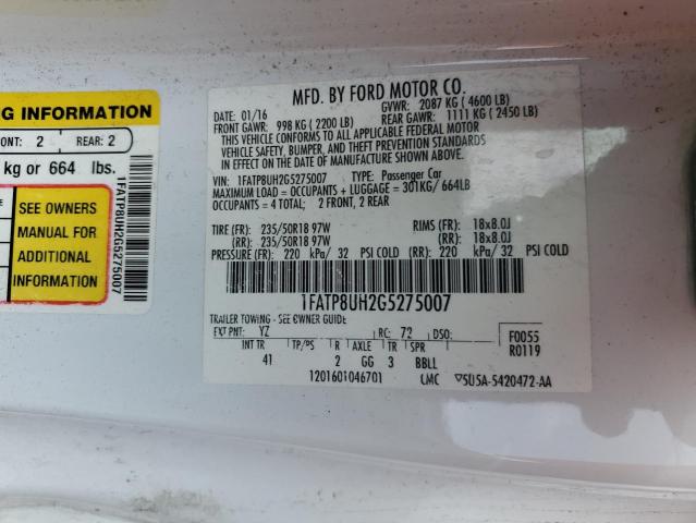 1FATP8UH2G5275007 Ford Mustang