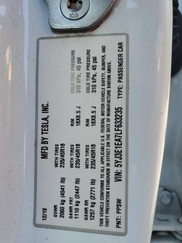 5YJ3E1EA7LF633235 Tesla MODEL 3