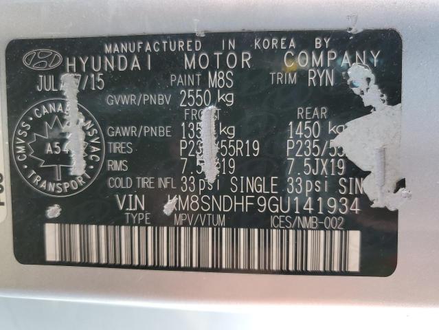 KM8SNDHF9GU141934 Hyundai gdi lambda ii