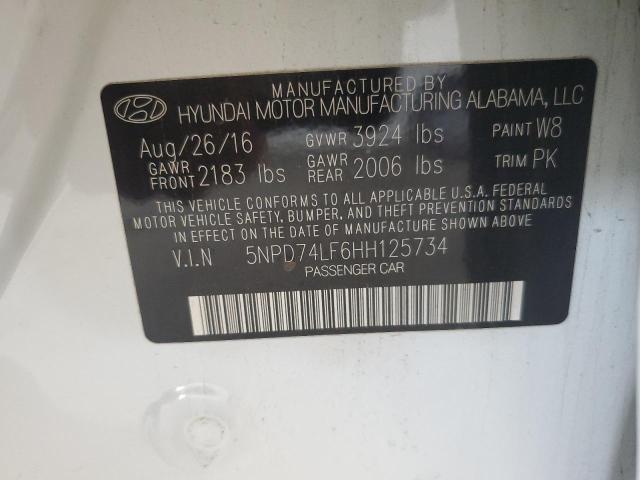 5NPD74LF6HH125734 Hyundai 2017