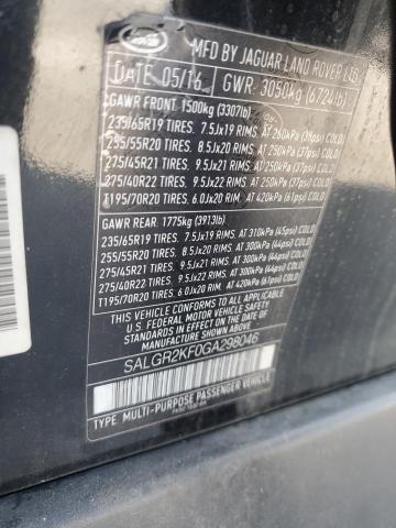 SALGR2KF0GA298046 Land Rover td6 lev3 lev160