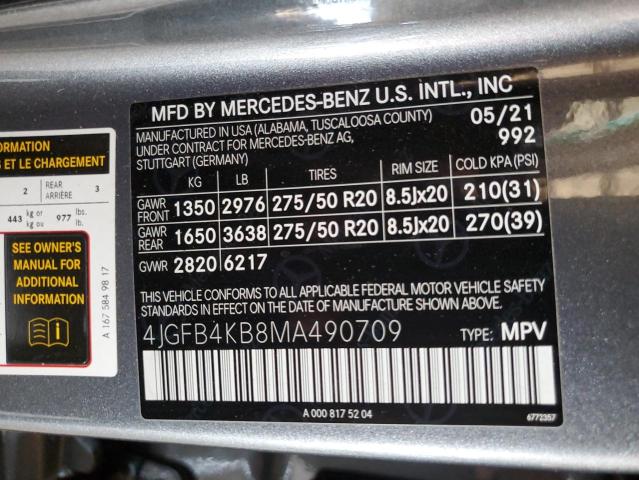 4JGFB4KB8MA490709 Mercedes-Benz m264