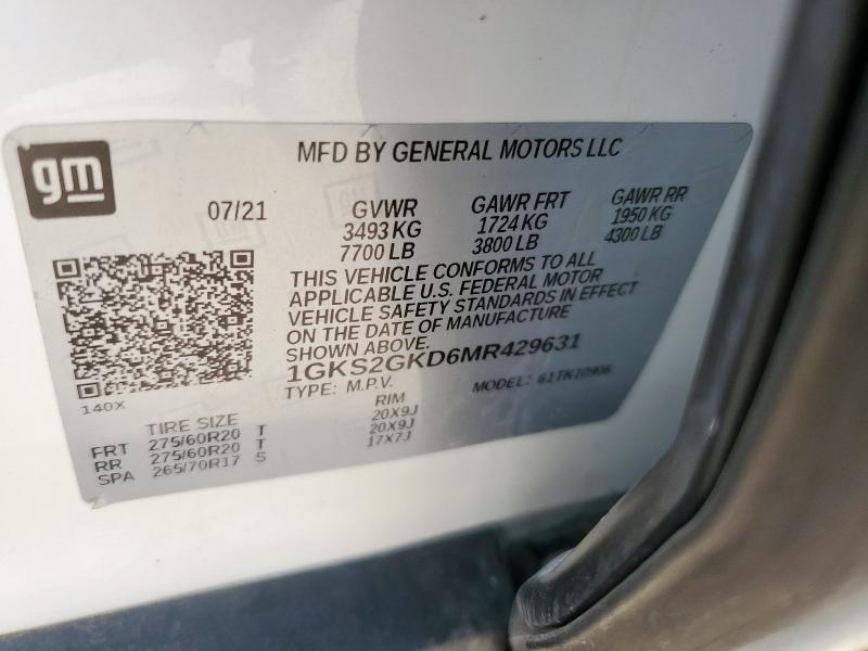 1GKS2GKD6MR429631 GMC YUKON XL K