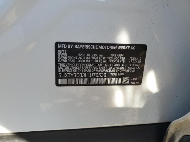5UXTY3C03LLU70530 BMW 2020