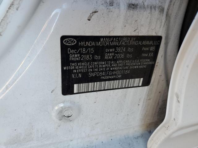 5NPD84LF6HH001184 Hyundai 2017
