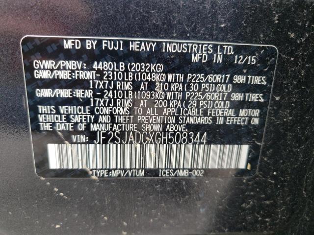 JF2SJADCXGH508344 Subaru naturally aspirated u5